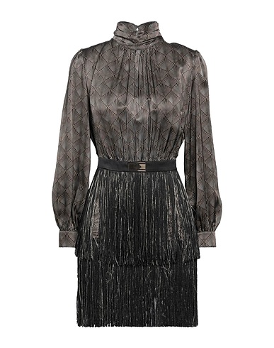 ELISABETTA FRANCHI Short dress Black 100% Silk, Acetate, Viscose, Polyester