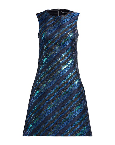 DOLCE&GABBANA Short dress Blue 92% Polyester, 8% Metallic Polyester