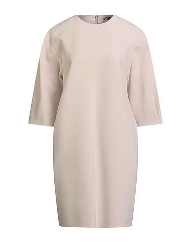 PESERICO Short dress Beige 64% Polyester, 27% Viscose, 6% Cotton, 3% Elastane