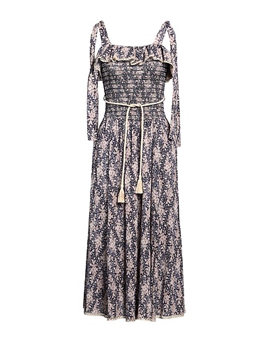 ZIMMERMANN Midi dress Navy blue 99% Cotton, 1% Metallic fiber