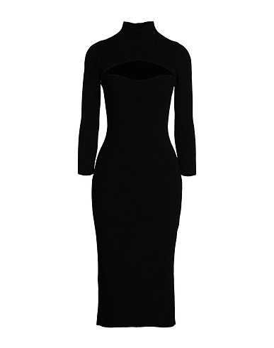 KHAITE Midi dress Black 83% Viscose, 17% Polyester