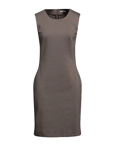PESERICO Midi dress Khaki 68% Cotton, 27% Polyamide, 5% Elastane