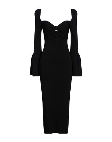 SELF-PORTRAIT Midi dress Black 56% Viscose, 43% Polyamide, 1% Elastane