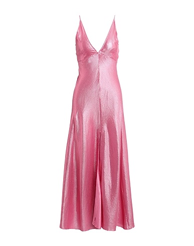 FORTE_FORTE Long dress Pink 62% Cotton, 22% Viscose, 16% Metallized polyamide