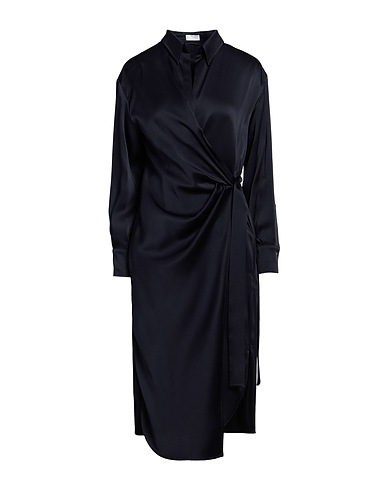 BRUNELLO CUCINELLI Midi dress Navy blue 61% Acetate, 39% Viscose, Brass