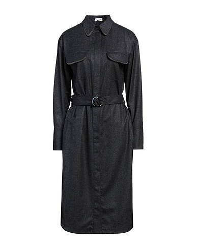 BRUNELLO CUCINELLI Midi dress Grey 100% Virgin Wool, Brass