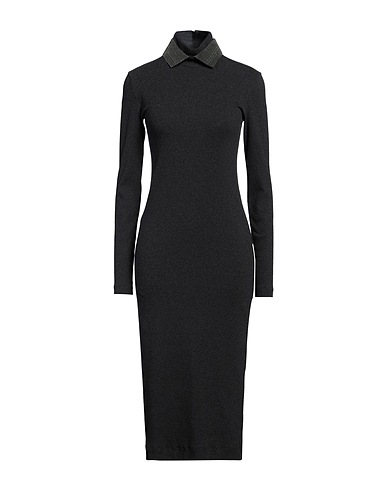 BRUNELLO CUCINELLI Midi dress Lead 82% Cotton, 14% Cashmere, 4% Elastane