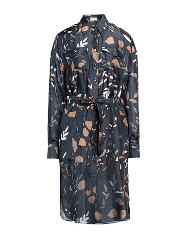 BRUNELLO CUCINELLI Midi dress Slate blue 100% Silk, Acetate