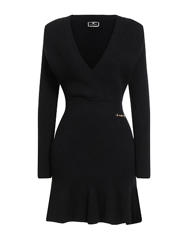 ELISABETTA FRANCHI Short dress Black 46% Viscose, 31% Polyamide, 23% Polyester