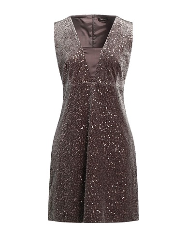 PESERICO Sheath dress Taupe 92% Polyester, 8% Elastane, Silk