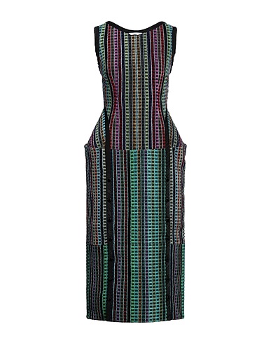 MARINE SERRE Midi dress Black 62% Recycled polyester, 38% Polyester, Paper