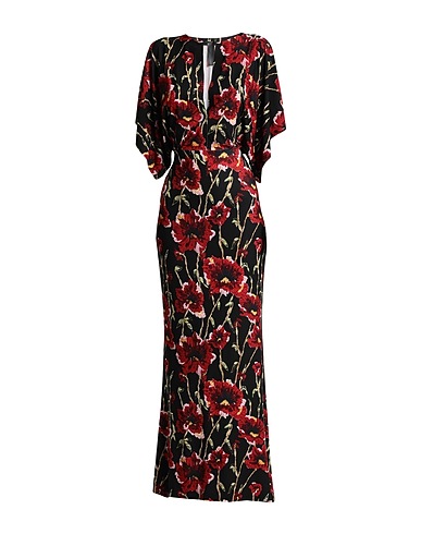 NORMA KAMALI ロングワンピース・ドレス ブラック ポリエステル 95% / ポリウレタン 5%