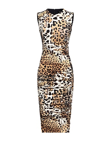 ROBERTO CAVALLI Midi dress Beige 86% Polyamide, 14% Elastane
