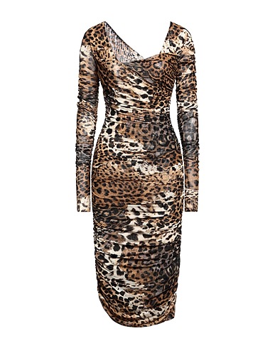 ROBERTO CAVALLI Midi dress Beige 93% Polyamide, 7% Elastane