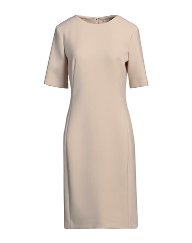 PESERICO Midi dress EASY Beige 64% Polyester, 27% Viscose, 6% Cotton, 3% Elastane
