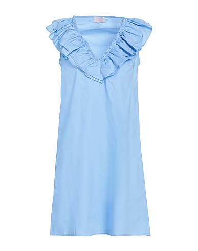 LIU •JO Short dress Sky blue 100% Cotton