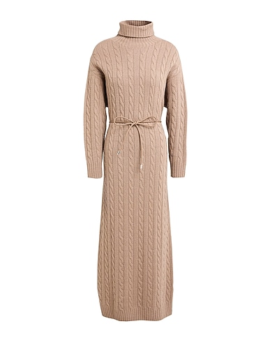 PESERICO Knit dress Light brown 60% Virgin Wool, 17% Silk, 13% Viscose, 9% Cashmere, 1% Polyester