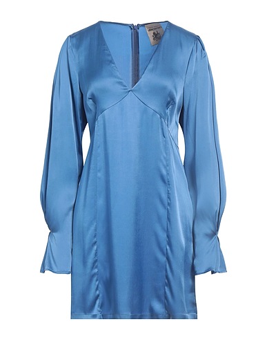SEMICOUTURE Short dress Slate blue 87% Acetate, 13% Silk
