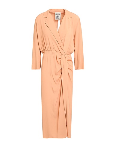 SEMICOUTURE Midi dress Apricot 65% Acetate, 35% Silk