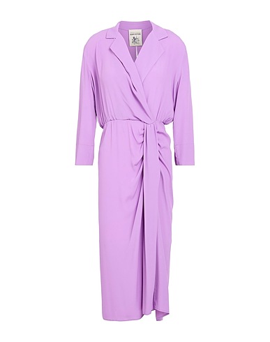 SEMICOUTURE Midi-Kleid Lila 65% Acetat, 35% Seide