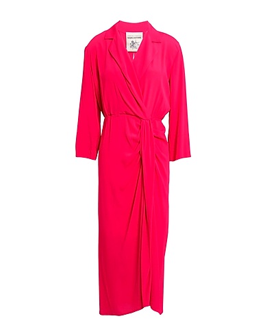 SEMICOUTURE Midi dress Magenta 65% Acetate, 35% Silk