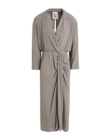 SEMICOUTURE Midi dress Taupe 65% Acetate, 35% Silk