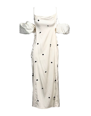JACQUEMUS Long dress Ivory 96% Viscose, 4% Elastane, Polyester, Cotton