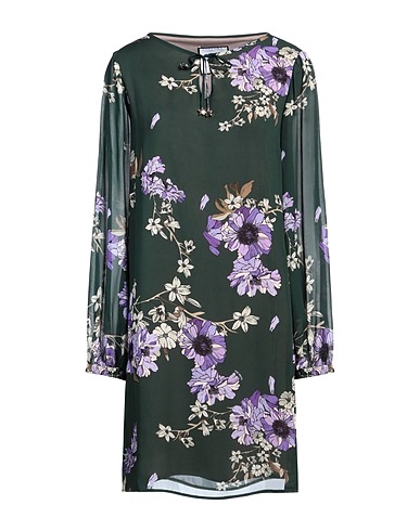 THE ABITO Milano Short dress Dark green 100% Viscose
