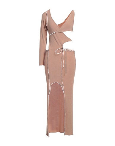 ESTER MANAS Long dress Sand 60% Polyester, 30% Cotton, 10% Elastane