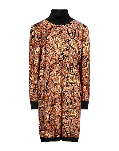 LIU •JO Short dress Brown 80% Viscose, 20% Polyamide, Polyester, Metallic Polyester