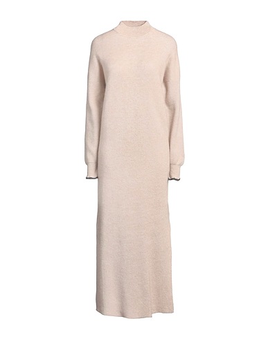 BRUNELLO CUCINELLI Midi dress Beige 50% Alpaca wool, 50% Cotton
