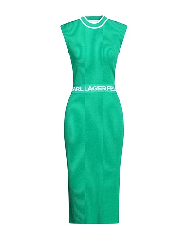 KARL LAGERFELD Midi dress Green 83% Viscose, 17% Polyester