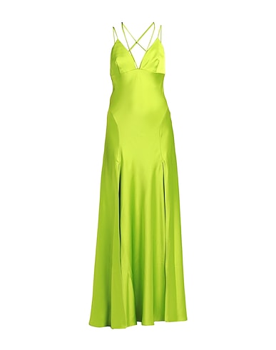PINKO Long dress Lime green 100% Polyester