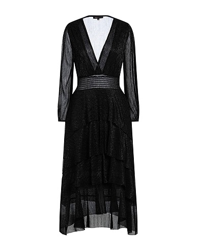 MAJE Midi dress Black 58% Polyester, 42% Metallic fiber