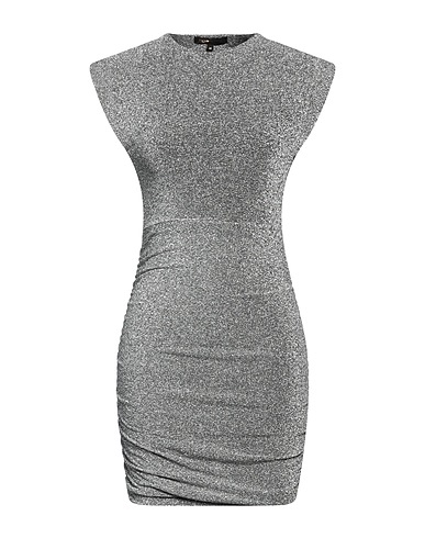 MAJE Sheath dress Silver 68% Polyamide, 29% Metallic fiber, 3% Elastane