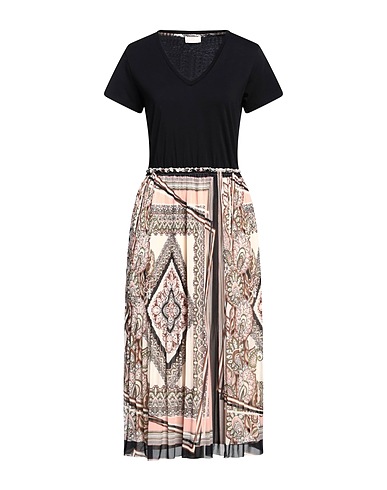 LIU •JO Midi dress Black 100% Polyester, Cotton, Elastane
