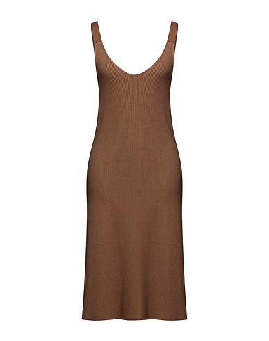 VINCE. Midi dress Camel 43% Cotton, 33% Viscose, 22% Polyester, 2% Elastane