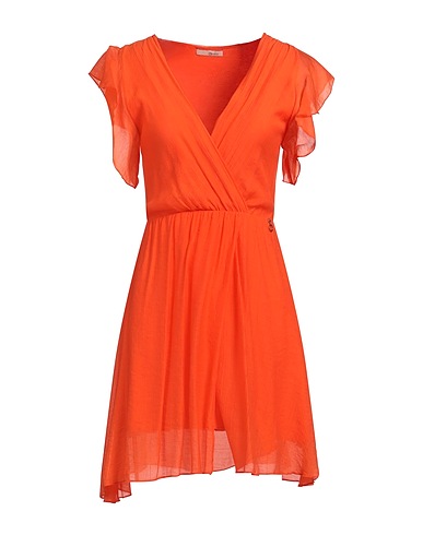 RELISH Kurzes Kleid Orange 77% Viskose, 23% Polyamid