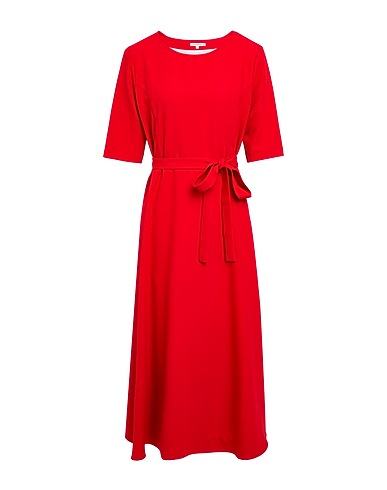 CAMICETTASNOB Midi dress Brick red 75% Polyester, 23% Viscose, 2% Elastane