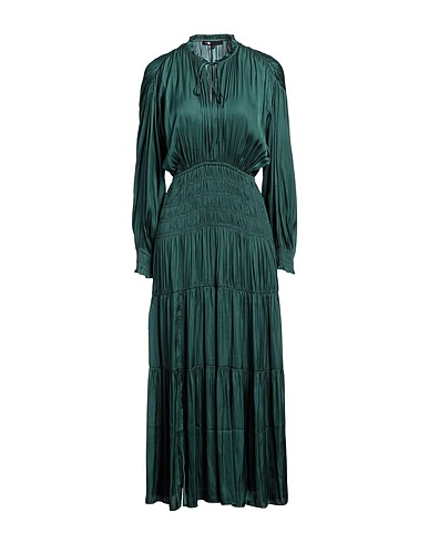 MAJE Long dress Dark green 100% Polyester