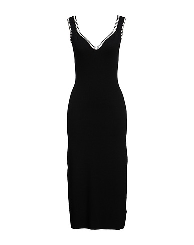 MAJE Midi dress Black 67% Viscose, 33% Polyester