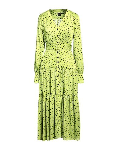PINKO Midi dress Lime green 100% Polyester