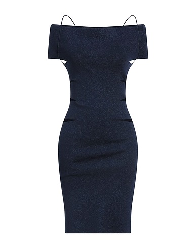 CIRCUS HOTEL Sheath dress Midnight blue 55% Viscose, 25% Polyamide, 13% Metallic fiber, 7% Polyester