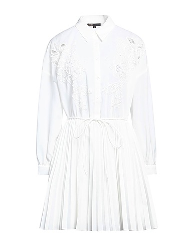 MAJE Shirt dress White 79% Polyester, 21% Cotton