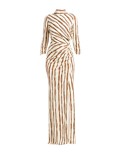 ELISABETTA FRANCHI Long dress Cream 94% Viscose, 6% Elastane