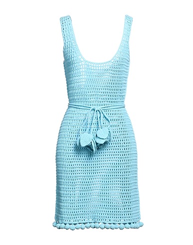 BURBERRY Sheath dress Azure 63% Cotton, 37% Polyamide