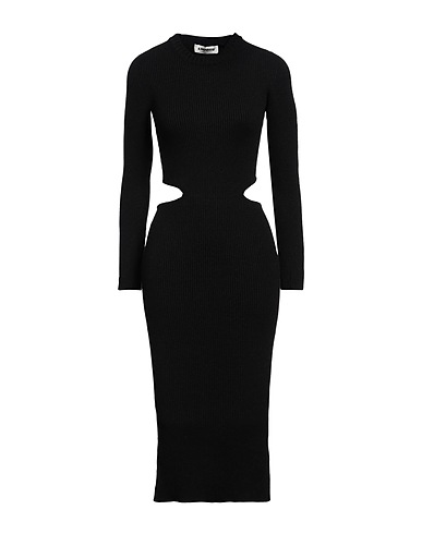 A PAPER KID Midi dress Black 52% Viscose, 26% Polyester, 22% Polyamide