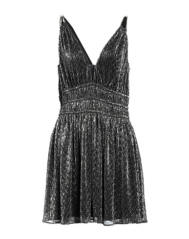 MAJE Short dress Silver 61% Metallic fiber, 39% Polyester, Cotton