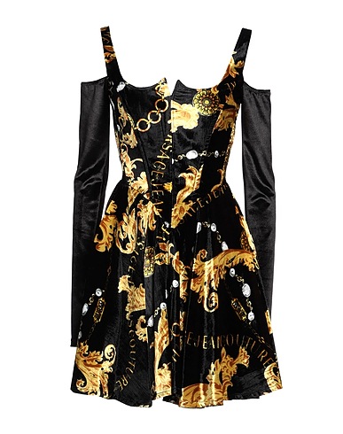 VERSACE JEANS COUTURE Short dress Black 95% Polyester, 5% Elastane