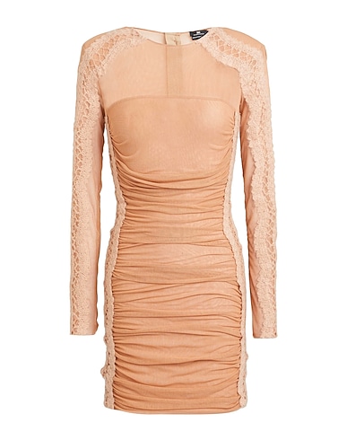ELISABETTA FRANCHI Sheath dress Blush 90% Cotton, 10% Elastane, Acrylic, Polyamide, Mohair wool